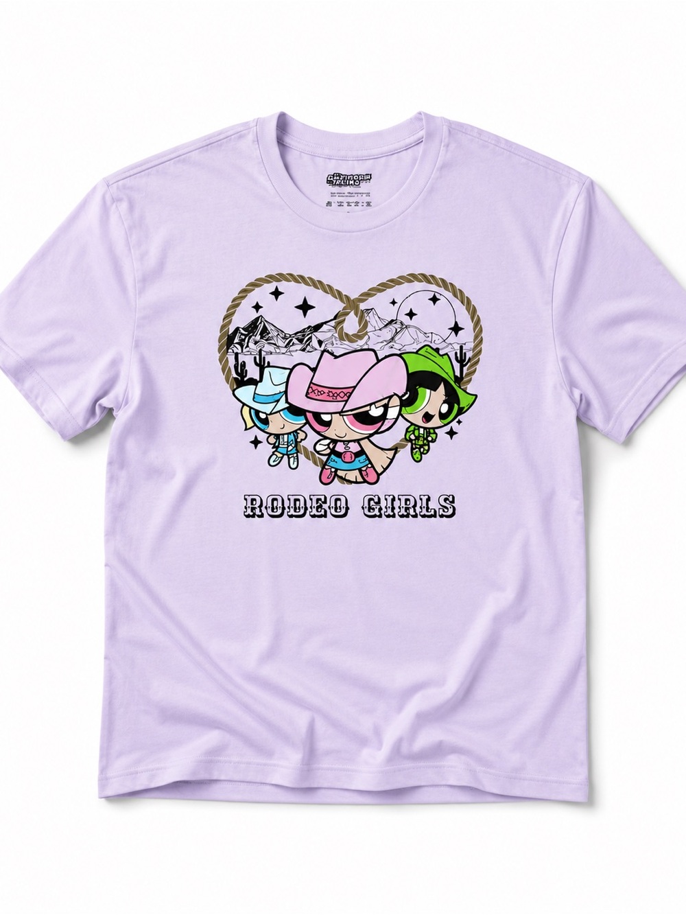 Powerpuff Girls “Rodeo Girls” Graphic Tee – Pastel Purple | Size L